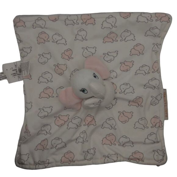 Blankets and Behond Elephant Lovey Blanket Pink White toy plush stuffed - Picture 8 of 11